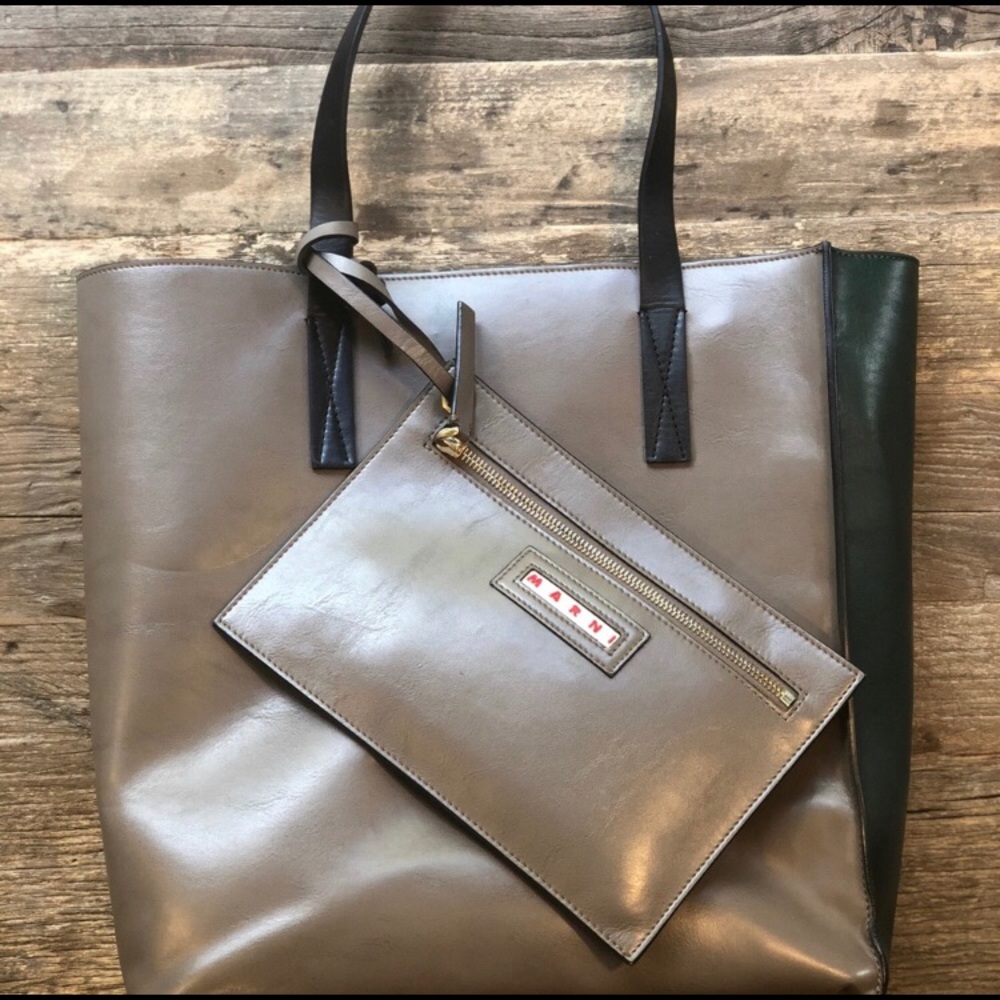 Marni Vegan Leather Tote with Pouch